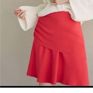 🆕Massimo Dutti Coral Flare Scrunch Skirt Sz 6